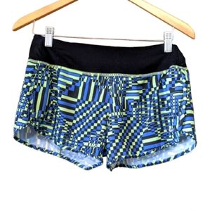 🌟 Nike Dri-Fit Athletic Aztec Geometric Green Blue Running Shorts Size Small